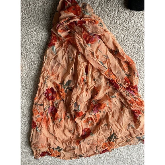 Vintage  2 Shawl Scarf Sheer Orange And Yellow Large 64x30” - Picture 2 of 8